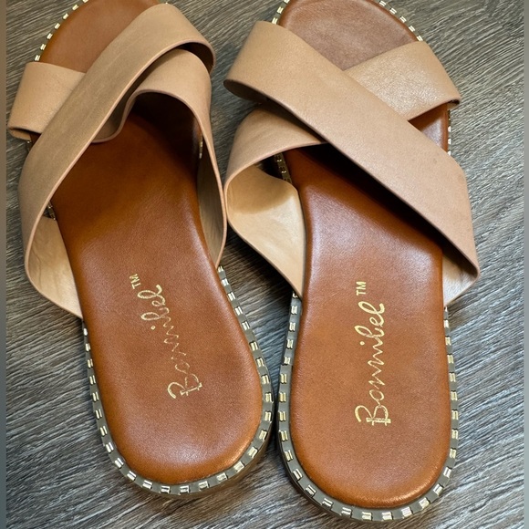 2/$10 Tan Cross Strap Sandals - Picture 3 of 3